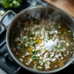 Pentolino sul fuoco con liquido aromatico