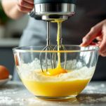 Ciotola con crema gialla montata