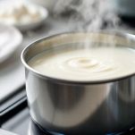 Panna versata sul cioccolato fuso