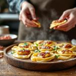 Tigelle servite con salumi e formaggi