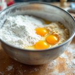 Ingredienti mescolati in ciotola