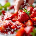 Fragole lavate e a fettine