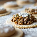 Sfoglia coperta con il composto di frutta