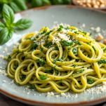 Pasta condita al pesto