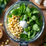 Foglie fresche con pinoli e aglio