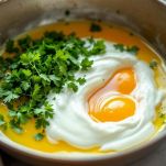 Tuorli con yogurt e prezzemolo