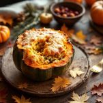 Zucca ripiena servita