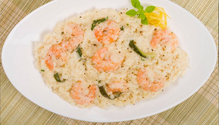 Risotto zucchine e gamberetti