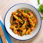 spezzatino di tacchino in bianco