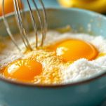 Uova e zucchero sbattuti fino a consistenza chiara.