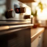 Manopola del forno impostata alla temperatura corretta