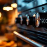 Manopola del forno regolata alla temperatura corretta