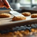 Biscotti all’arancia trasferiti su una griglia per raffreddare