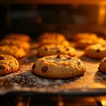 Biscotti dorati in forno.