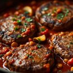 Bistecche alla pizzaiola in cottura coperta