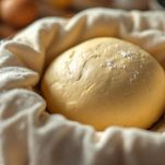 Impasto coperto con panno in lievitazione