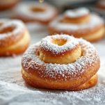 Bomboloni fritti scolati su carta assorbente