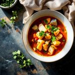 Bouillabaisse servita con pane