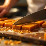 Coltello che taglia il composto raffreddato