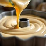 Stampo da ciambella riempito con impasto