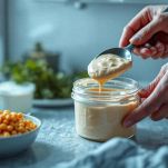 Crema di ceci in frigorifero