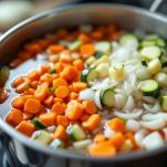 Verdure che bollono in acqua per il brodo