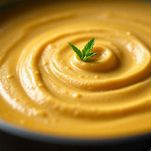 Vellutata liscia ottenuta con frullatore a immersione