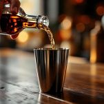 Brandy e whisky nello shaker