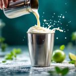 Crema di menta bianca nello shaker