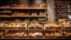 Diversi tipi di pane all'interno di un forno