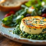 Flan di spinaci nel piatto