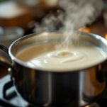 Scaldate la panna a fiamma bassa mescolando