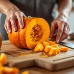 Cubetti di zucca tagliati