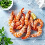 Gamberoni lavati e asciugati