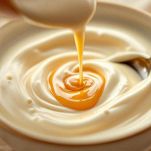 Latte condensato e vaniglia in ciotola