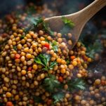 Lenticchie e verdure cotte e asciutte