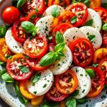 Caprese con olio e basilico