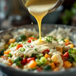 Salsa versata sulle verdure