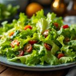 Piatto con lattuga e insalata di tonno decorata