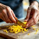 Scorze di limone gialle appena tagliate