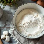 Ciotola con lievitino in fase di riposo.