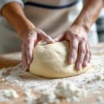 Impasto in lavorazione in ciotola.