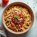 Pasta fredda mescolata con il sugo