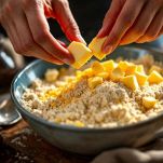 Composto sabbioso lavorato con le mani