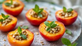 Pesche cotte al forno con ripieno dolce