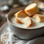 Pane ammollato nel latte e strizzato con le mani