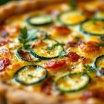 Quiche di zucchine nel forno caldo