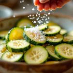 Zucchine in ciotola durante spurgo