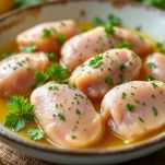 Pollo immerso nella marinatura al limone