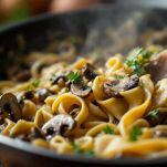 Pappardelle cremose in padella